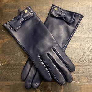 Tory Burch Leather Bow Gloves